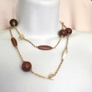 COOKIE LEE Wood Natural Shell Necklace